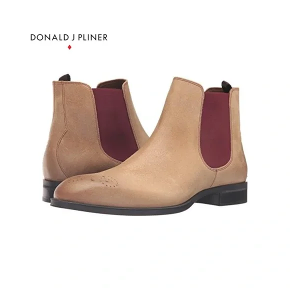 Donald J. Pliner Men Shoes'Santino' Chelsea Boot Expresso Brushed Suede 8.5M